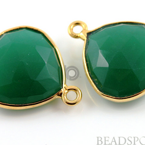 Green Onyx Faceted Heart Bezel, (BZC6077) - Beadspoint