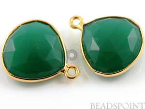 Green Onyx Faceted Heart Bezel, (BZC6077) - Beadspoint