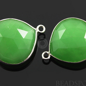 Chrysoprase Faceted Heart Bezel (SSBZ5002) - Beadspoint