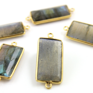 Labradorite Faceted Rectangle Connector,(LAB/CNT/101) - Beadspoint