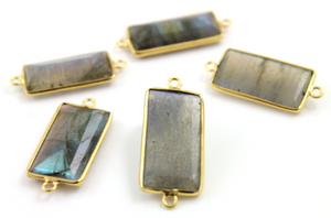 Labradorite Faceted Rectangle Connector,(LAB/CNT/101) - Beadspoint