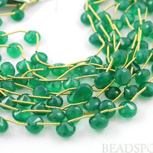 Green Onyx Faceted Small Onion, (GRX5X8Onion) - Beadspoint