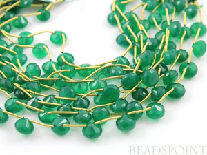Green Onyx Faceted Small Onion, (GRX5X8Onion) - Beadspoint