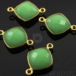 Chrysoprase Faceted Cushion Bezel, (BZC3027) - Beadspoint