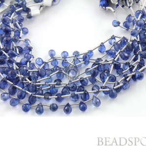 Kyanite Micro Faceted Tear Drops, (KYN3x6TEAR) - Beadspoint