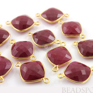 Ruby Faceted Puff Cushion Bezel, (BZC7516) - Beadspoint