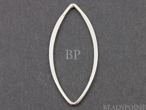 Sterling Silver Flattened Marquis Link , (SS/690/32x15) - Beadspoint