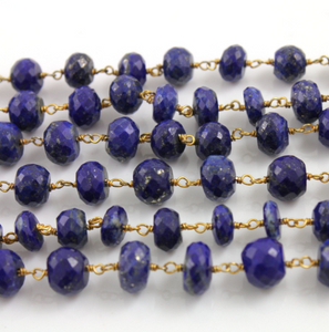 Lapis Faceted Wire Wrapped Rosary, (RS-LAP-172) - Beadspoint