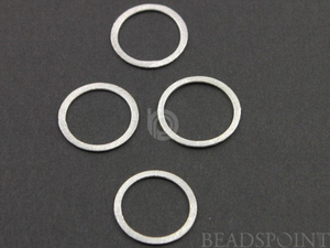 1 PAIR,Brush Sterling Silver Flat Round Earring Component,(BR/6592/20) - Beadspoint