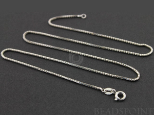Sterling Silver Finished Box Neck Chain, (BOX024-16) - Beadspoint