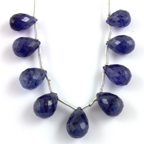 Sapphire Faceted Tear Drops, (SAPP/TR/6x8) - Beadspoint