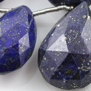 Lapis Lazuli Large Faceted Pear Drops, (LAP12x16PEAR) - Beadspoint