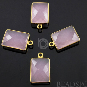 Rose Quartz Faceted Chicklet Bezel, (BZC7484) - Beadspoint