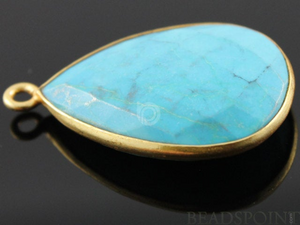 Turquoise Faceted Pear Shape Bezel, (BZC7100) - Beadspoint