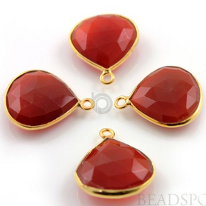 Carnelian Faceted Heart Bezel (BZC7023) - Beadspoint