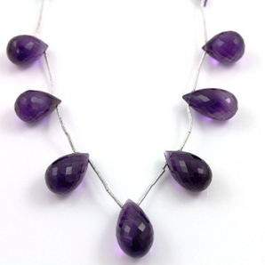 African Amethyst Faceted Tear Drop,  (AM/TRD/10x15-11x21) - Beadspoint