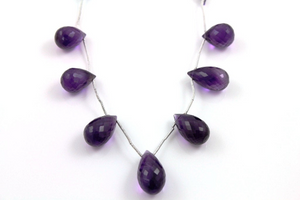African Amethyst Faceted Tear Drop,  (AM/TRD/10x15-11x21) - Beadspoint