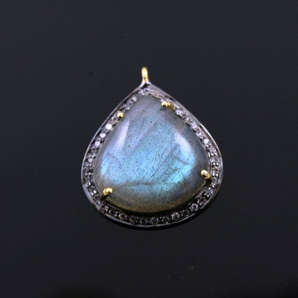 Labradorite With White Sapphire (LABWTZ-A207) - Beadspoint