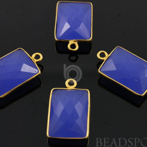 Blue Chalcedony Faceted Chicklet Bezel, (BZC7480) - Beadspoint