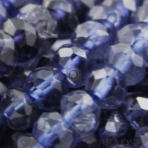 Iolite Micro Faceted Roundels, (IOL3.5-4.5FRNDL) - Beadspoint