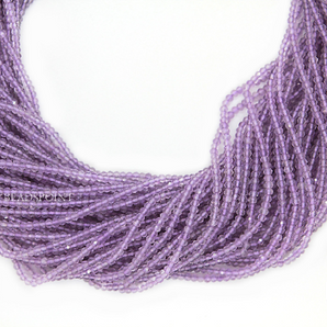 Pink Amethyst Micro Faceted Rondelle Beads, (PAMT-2.5-FRNDL) - Beadspoint