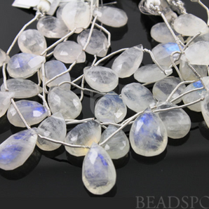 Rainbow Moonstone Large Faceted Pear Drops, (MNS10x15PEAR) - Beadspoint