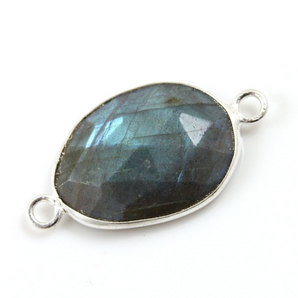 Labradorite Faceted Bezel Connector, (LABZC1044) - Beadspoint