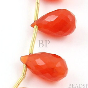 Carnelian Faceted Tear Drops, (CAR8x12Tear) - Beadspoint