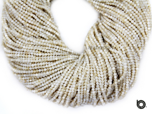 Mother Of Pearl Micro Faceted Rondelle Beads, (MOP-2.5RNDL) - Beadspoint