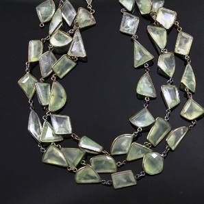 Green Chalcedony Faceted Fancy Cut Chain (GNCHLCY-01)) - Beadspoint