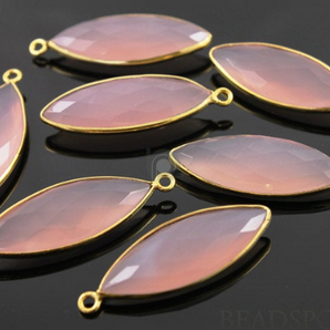 Rose Quartz Faceted Marquise Bezel, (BZC7180) - Beadspoint