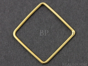 Gold Vermeil Square Open Link Component,(VM/698/14) - Beadspoint