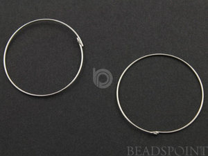 Sterling Silver 39mm Infinity Hoop Finding, (SS/748/112) - Beadspoint