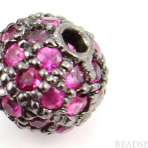 Pave Ruby Round Beads, (RB-BA6) - Beadspoint