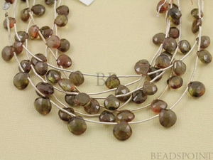 Andusolite Rose Brown Faceted Heart Drops, (And7-8Hrt). - Beadspoint