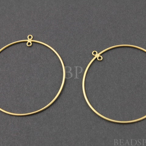 Gold Vermeil Over Sterling Silver Round Circle Hoop, 1 Pair  (VM/720/37) - Beadspoint