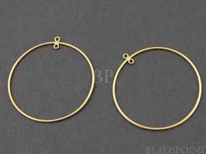 Gold Vermeil Over Sterling Silver Round Circle Hoop, 1 Pair  (VM/720/37) - Beadspoint