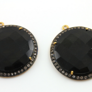 Black Onyx w/ White Sapphire,(A-208/BNX) - Beadspoint