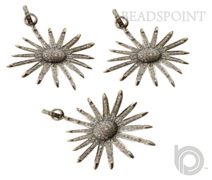 Pave Diamond Sun Star Pendant -- DP-0882 - Beadspoint