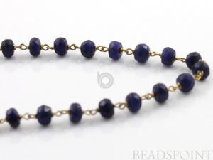 Sapphire Faceted Roundels Wire Wrapped Rosary, (RS-SAP-84) - Beadspoint
