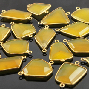 Yellow Calcedony Faceted Fancy Bezel, (BZC7378) - Beadspoint