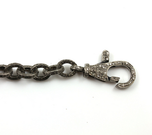Pave Diamond Oval Link Bracelet, (DCH/CR236) - Beadspoint