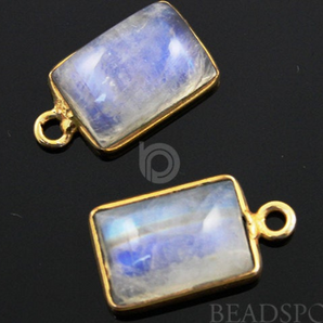 Rainbow Moonstone Smooth Emercut Bezel, (RNM10x18) - Beadspoint