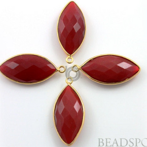 Red Onyx Faceted Marquise Bezel, (BZC7219) - Beadspoint