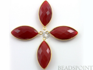 Red Onyx Faceted Marquise Bezel, (BZC7219) - Beadspoint