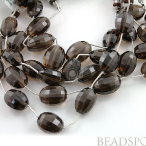 Brazilian Smokey Topaz Small Faceted Round Ovals,  (STZ7x10Oval) - Beadspoint