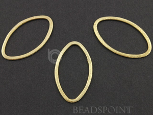 Gold Vermeil Flat Marquise Earring Component, (VM/6591/20x35) - Beadspoint