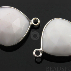 White Onyx Bezel Heart, 16 mm, (SSBZ6088) - Beadspoint