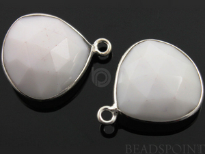 White Onyx Bezel Heart, 16 mm, (SSBZ6088) - Beadspoint