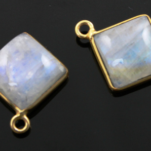 Rainbow Moonstone Faceted Bezel, (RNB025) - Beadspoint